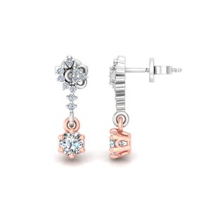 Minimalist Round Cut Lab Grown Diamond 10k,14K,18k Solid Gold <b>Earring</b> <b>Tops</b> for Gift Party & Anniversary - Product Image 5