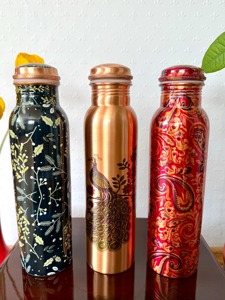 Elegante Botella de Agua de Cobre para Dormitorio, Botella de Cobre Puro de Alta Calidad con Tapa Hermética, Ideal para Hidratación y Bienestar - Product Image 2
