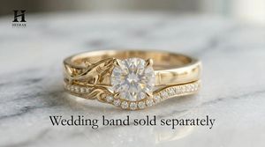Anillo Solitario Único con Forma de Tiburón, Diamante Cultivado en Laboratorio de Corte Redondo, Oro de 14K, Anillo de Compromiso con Temática Oceánica - Product Image 3