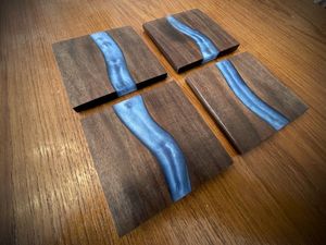 Wood resin <b>coaster</b> set epoxy <b>coaster</b> handmade <b>coaster</b> round <b>coaster</b> wooden <b>coaster</b> resin art <b>coaster</b> <b>drink</b> - Product Image 2