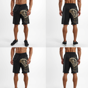 Pantalones Cortos con Estampado Gráfico de Águila Vintage a Precio de Mayoreo, Ropa Deportiva Informal para Hombre - Product Image 2