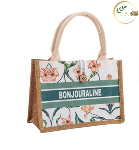 Sac à main en jute fait main et durable pour les courses et le marché - Product Image 2