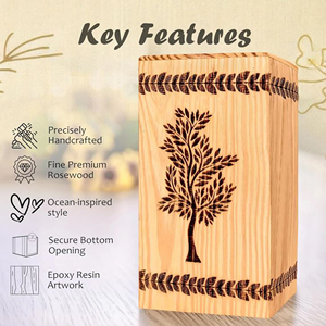 Eco Friendly Handmade Wooden Urn Wooden Memorial Urn for Loved One Ashes Wooden Keepsake Cremation Urn Manufacturer by AYAANS - Product Image 3