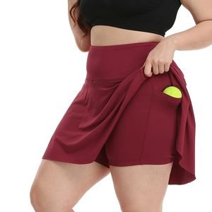Falda deportiva de diseño personalizado para mujer, color granate, de secado rápido, cintura alta, para golf, con bolsillo para pelotas. - Product Image 5