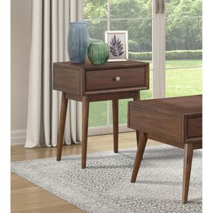 Tavolino Moderno Monoblocco con Finitura Marrone e Cassetto, Elegante Arredamento per Soggiorno - Product Image 5