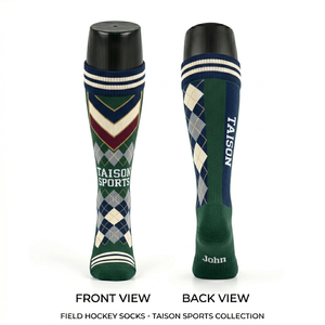 <b>Women</b> Field Hockey Sports <b>Socks</b> Premium Breathable Cotton Nylon Blend Blue <b>White</b> Panel Design Custom Jacquard Logo men <b>socks</b> - Product Image 3