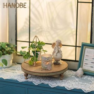 Natural Wooden Serving <b>Riser</b> Stand Rectangular Wood Display Platform with Raised Legs Rustic Kitchen Countertop Food Serving - Product Image 2