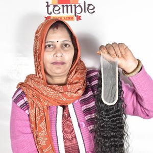 Extensions de cheveux humains naturels indiens 100% Deep Wave, non colorés, non traités, avec closure 2*6, double trame fabriquée à la machine. - Product Image 1