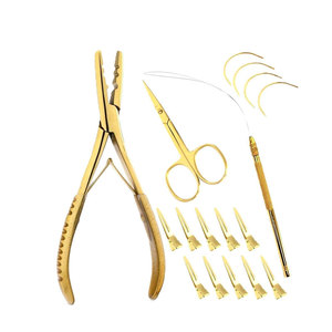 Premium Quality Top Selling Hair Extension Tools Full Kit with Micro Beads Removal <b>Pliers</b> <b>Small</b> Scissors Hair Pulling Hook - Product Image 1