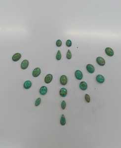 Natural Turquoise <b>Silver</b> Plated 925 Sterling Beaded <b>Necklace</b> <b>Set</b> with <b>Earrings</b> Oval Shape Bohemian Style Unisex Everyday Wear - Product Image 1