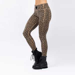 Legging de yoga vert uni mi-taille en Spandex/Polyester, séchage rapide, respirant, effet ventre plat et anti-transpiration - Product Image 1