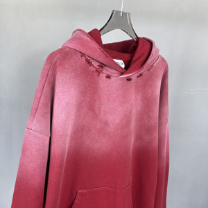 Pull 100% coton pour hommes en détresse Heavy Weight Vintage wash hoodie Mens Acid Wash Hoodie Plus Size Men's Sweatshirt Hoodies - Product Image 5