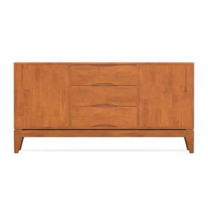 Aparador de Comedor Artesanal de Madera de Teca con 3 Cajones Centrales y Patas Inclinadas Tipo Puente - Product Image 1