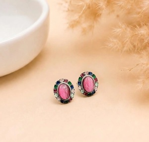 Pendientes de Aro de Latón Multicolor, Joyería Étnica India Colorida para Novias, Fiestas, Bodas, Regalo Festivo para Mujeres, Precio al por Mayor - Product Image 1