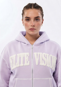 Ensemble deux pièces décontracté pour femme, grande taille, avec logo personnalisé, imprimé hiver, comprenant un sweat-shirt court à capuche et un pantalon de survêtement - Product Image 5