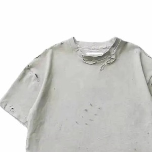 เสื้อยืดสไตล์วินเทจพิมพ์ลายโลโก้ตามสั่ง เนื้อผ้าหนา ทรงโอเวอร์ไซส์ สำหรับผู้ชาย แบบครอป - Product Image 3