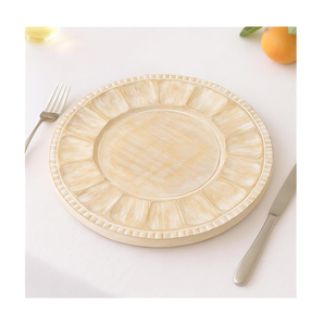Assiettes de présentation en bois pour dîner de fête, 4 pièces, assiettes rondes en bois d'acacia de haute qualité - Product Image 4