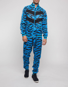 Wholesale Prices <b>Top</b> Quality Trending Style Multi Color Slim Fit Breathable <b>Men</b> Sublimation Tiger Print Zipper Tracksuit - Product Image 1