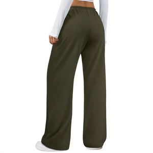 Pantalon de survêtement ample pour femme, couleur unie, avec cordon de serrage, respirant, décontracté, coupe ample, longueur intégrale - Product Image 6