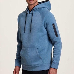 Factory Tech Men's High Quality Brushed Fleece Hoodie Embroidered Knitted <b>Jumper</b> With Kangaroo Pocket Autumn Print Pattern - Product Image 1