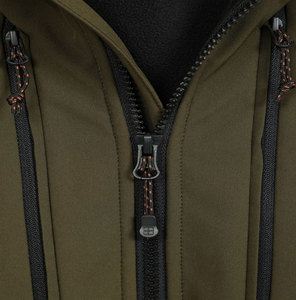 Veste Softshell à Capuche Coupe-Vent Imperméable Col Montant en Tissu Laineux Unisexe Formelle Automne Teinture à la Fiole Impression par Décoloration - Product Image 5