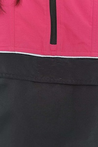 Chaqueta Corta con Capucha para Mujer, Diseño Color Block, Cortavientos, Mangas Largas, Poliéster - Product Image 6