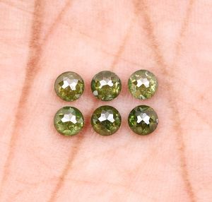 OM GEMS Diamante natural suelto de 3.5 MM con corte rosa, color verde realzado, de lujo, certificado para la fabricación de joyas - Product Image 5