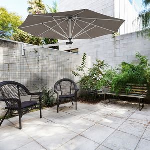 Ombrellone da Patio a Parete da 2,4 Metri con Palo Regolabile, Elegante Riparo per Esterni - Product Image 2