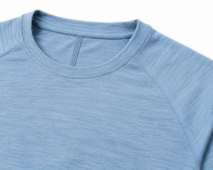 T-shirt Homme Bleu Clair à Manches Courtes Col Rond Coupe Classique Séchage Rapide Tricoté 100% Polyester Style Décontracté Sportif 180g – Meilleure Vente - Product Image 4