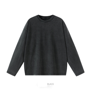 เสื้อสเวตเชิ้ตแขนยาวสีเทาฟอกแบบวินเทจสำหรับผู้หญิง สไตล์ลำลอง ขายส่งจากสหรัฐอเมริกา สหราชอาณาจักร ยุโรป เหมาะสำหรับร้านบูติก - Product Image 5