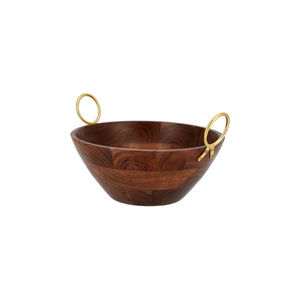 Tazón de Madera con Asas de Anillo Doradas, Diseño Minimalista Hecho a Mano, Libre de BPA, para Servir Alimentos y Regalos - Product Image 2