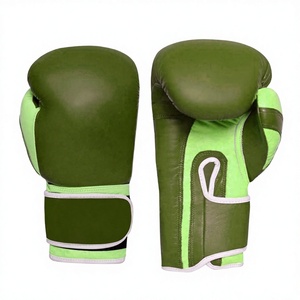 Guantes de boxeo de cuero, guantes de entrenamiento con cierre de velcro para adultos, diseño transpirable, blanco y negro - Product Image 3