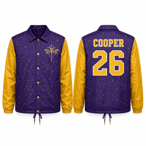 Veste de coach imprimée, fabricant de vêtements d'équipe en nylon avec boutons-pression, uniforme, poignets, ourlet, cordon de serrage, broderie de logo, impression, patch personnalisé - Product Image 5