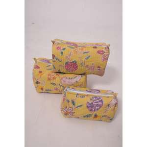 Bolsa de maquillaje con estampado floral de algodón, bolsa de cosméticos para mujer, bolsa de almacenamiento con cremallera, organizador de artículos de tocador de viaje - Product Image 4