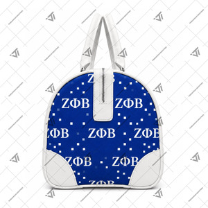 กระเป๋าเดินทางแบบสั่งทำขายส่งลายสมาคมนักศึกษาหญิงกรีก Zeta Phi Beta พร้อมหูหิ้วหนังเทียม - Product Image 3