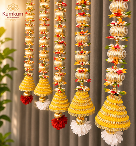 Multicolor Handmade Artificial Floral Bells Garland 3.5ft Durable Home <b>Decoration</b> <b>Wedding</b> Christmas festive Decorative Strings - Product Image 2