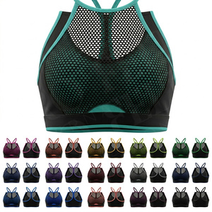 Yoga Gym <b>Running</b> Workout <b>Padded</b> Racerback Activewear Customized Women Sports Bra Mesh Breathable Push Up Fitness Sports Bra - Product Image 1