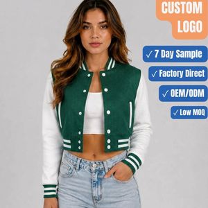 Veste courte en mélange de laine pour femme, étiquette tissée personnalisée, fermeture à boutons-pression, marque privée OEM, faible MOQ, fournisseur en gros - Product Image 1