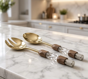 Elegante Juego de Servidores de Ensalada, Cubertería Premium, Cuchara y Tenedor para Servir, para Cenas Familiares, Eventos Especiales, Mesas de Buffet y Hostelería - Product Image 5