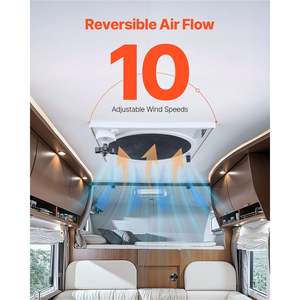 Ventilador de Techo para Autocaravana de 14 Pulgadas, Potente, de 10 Velocidades, Reversible, 12V, con Control Remoto, Cubierta Impermeable Integrada, Aspas de Ventilador de 12 Pulgadas, Apto para Aberturas de Techo - Product Image 3