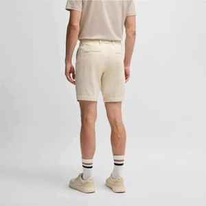 Pantalones cortos de algodón 100% para hombre, de punto 3D, de color liso, con cintura elástica, estilo casual de negocios, de cinco puntos. - Product Image 3