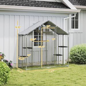 "XL Waterproof Outdoor Cat Patio Tent with 5 Platforms & <b>Hammock</b>" - Product Image 3