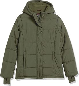 Hooded Quilted <b>Puffer</b> Bomber <b>Jacket</b> Men's Winter Casual Solid Color Regular Length <b>Thin</b> Polyester Wadding Zipper Closure - Product Image 5