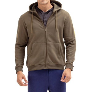 Vente en gros – Sweat à capuche zippé pour homme, hiver, impression numérique, logo personnalisé, tissu polaire respirant, 100 % coton, design uni avec poches - Product Image 1