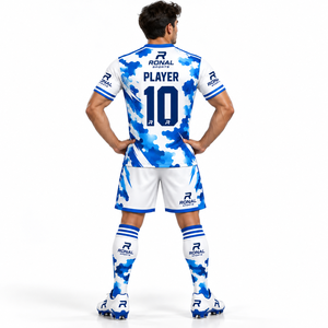Conjunto de Camiseta de Fútbol para Hombre RONAL SPORTS, Estampado de Camuflaje Azul, Sublimada, Transpirable, de Poliéster, Uniforme de Manga Corta para Todas las Temporadas, para Adultos - Product Image 4