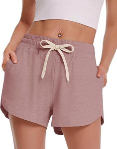 Shorts de sport décontractés pour femmes, taille haute, doux, respirants, pour la course, l'entraînement, le yoga et la détente, parfaits pour l'été - Product Image 1