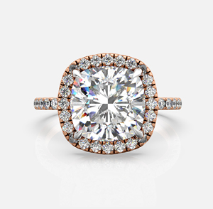 Bague de fiançailles ou d'anniversaire en or massif 18 carats plaqué rhodium avec diamant taille coussin de 1,25 carat, certifiée IGI - Product Image 1
