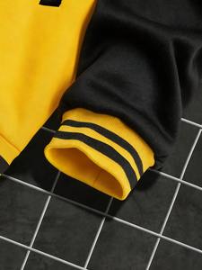 Blouson universitaire tendance pour homme, style streetwear, avec patchs en chenille brodés, en mélange de laine polaire épaisse, chaude et anti-boulochage - Product Image 2