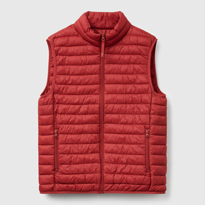 Custom Logo <b>Men's</b> Winter Golf Puffer Vest Windproof Red Sleeveless Down <b>Jacket</b> Zipper Pocket <b>Warm</b> Outdoor Sports Vest - Product Image 1