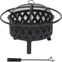 Barbecue moderne d'extérieur en acier avec foyer, grille, four à charbon de bois et à bois pour pizza, fournitures de jardin et de terrasse, portable, avec pique-foyer